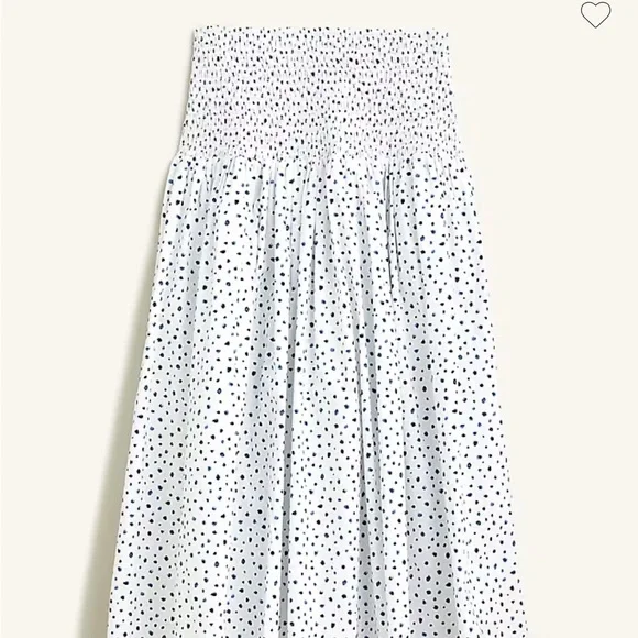 J. Crew White Smocked A-Line Midi Skirt - Picture 2 of 5